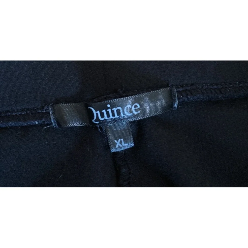 Quince Pants Size XL Black Stretch Ponte Straight Leg Pull On Ankle - Picture 4 of 9